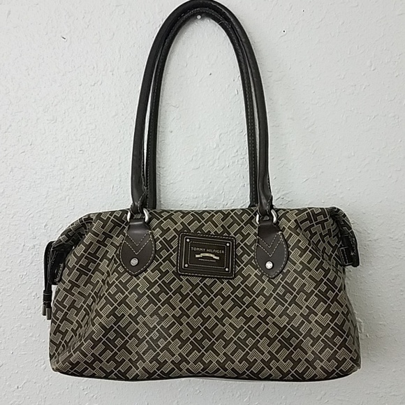 𝅺tommy Hilfiger handbag purse zipper closure brown - Picture 1 of 8
